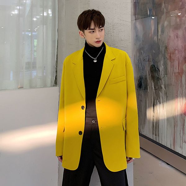 men vintage fashion yellow casual blazer suit jacket overcoat male women streetwear loose suit coat outerwear couple clothes, White;black
men vintage fashion yellow casual blazer suit jacket overcoat male women streetwear loose suit coat outerwear couple clothes, White;black