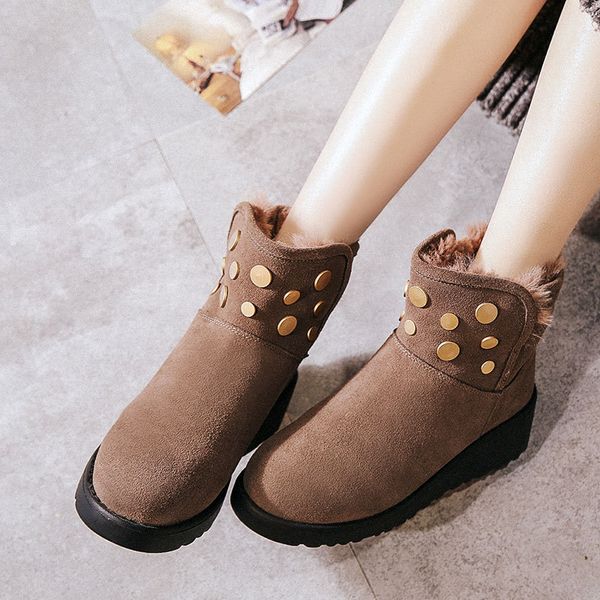 snow boots women 2019 new flat flat plus velvet non-slip cotton shoes wild mid-heeled round women short boots, Black
snow boots women 2019 new flat flat plus velvet non-slip cotton shoes wild mid-heeled round women short boots, Black