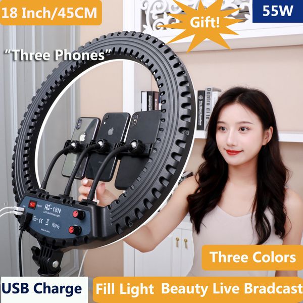 18inch/45cm youtube led fill lighting ring light 55w lamp with 210cm tripod stand dimmable 5500k for phone video makeup pgraphy shooting
18inch/45cm youtube led fill lighting ring light 55w lamp with 210cm tripod stand dimmable 5500k for phone video makeup pgraphy shooting