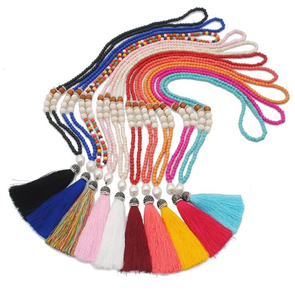ethnic boho imitation pearl silk tassels necklace wood bead stone statement 80cm long pendant necklace for women jewelry gifts, Silver
ethnic boho imitation pearl silk tassels necklace wood bead stone statement 80cm long pendant necklace for women jewelry gifts, Silver