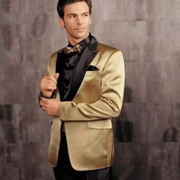 latest design gold wedding tuxedos black peaked lapel mens prom party suits men custom made blazer jacket (jacket+pants), Black;gray
latest design gold wedding tuxedos black peaked lapel mens prom party suits men custom made blazer jacket (jacket+pants), Black;gray