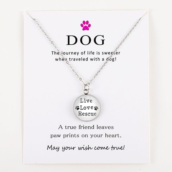 live life rescue love dogs paw footprints silver pendants chain necklaces women men trendy fashion sweater jewelry gift
live life rescue love dogs paw footprints silver pendants chain necklaces women men trendy fashion sweater jewelry gift