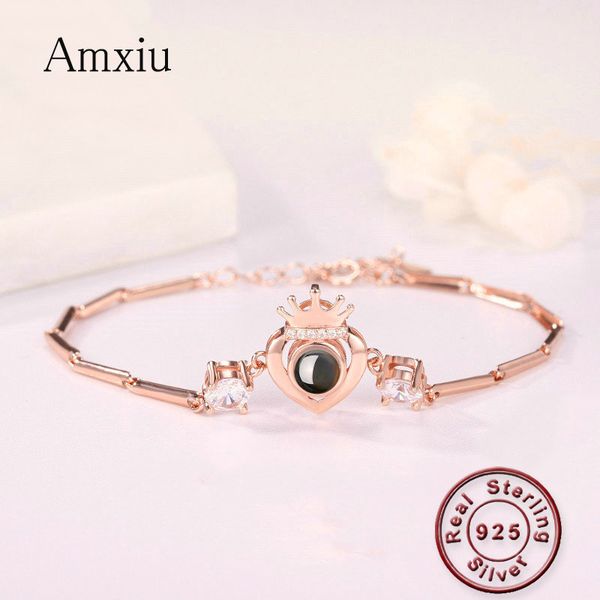 amxiu handmade 925 sterling silver bracelet 100 languages i love you projection bracelets for women heart pendant zircon jewelry, Golden;silver
amxiu handmade 925 sterling silver bracelet 100 languages i love you projection bracelets for women heart pendant zircon jewelry, Golden;silver