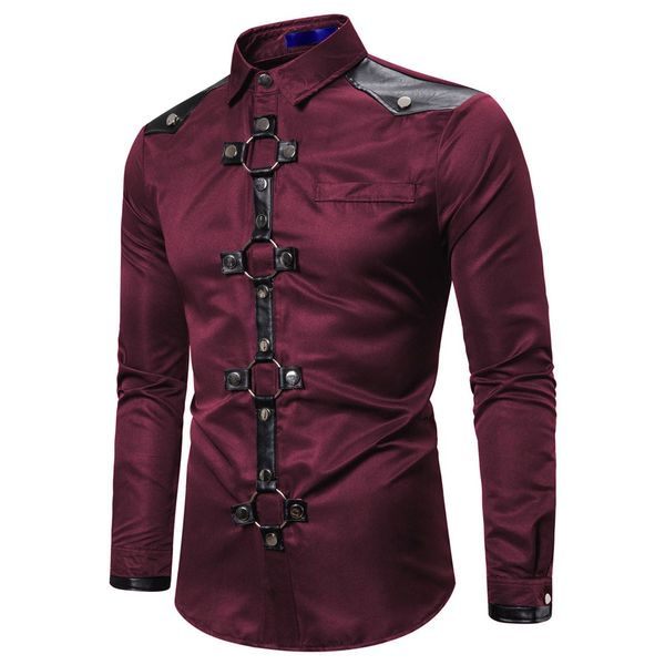 men splicing punk steam business leisure retro long-sleeved turn down collar shirts retro blouse camisa de los hombres#3, White;black
men splicing punk steam business leisure retro long-sleeved turn down collar shirts retro blouse camisa de los hombres#3, White;black