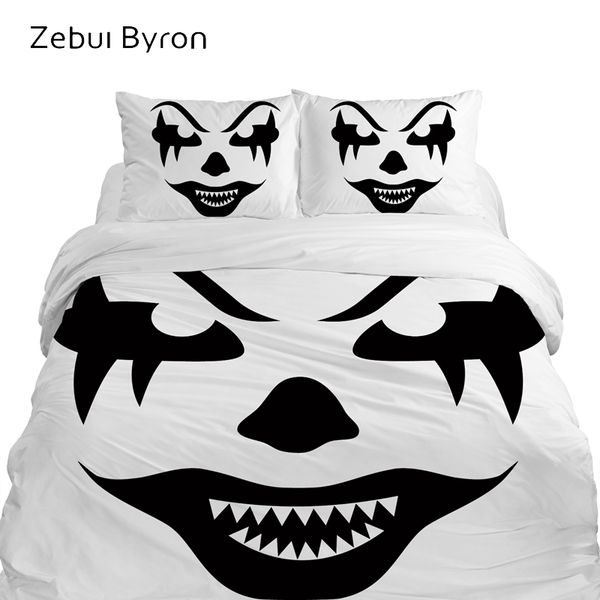 3d duvet cover set, bedding set king//eruo/usa/custom size,blanket/quilt/cover set,halloween face bed set,drop ship