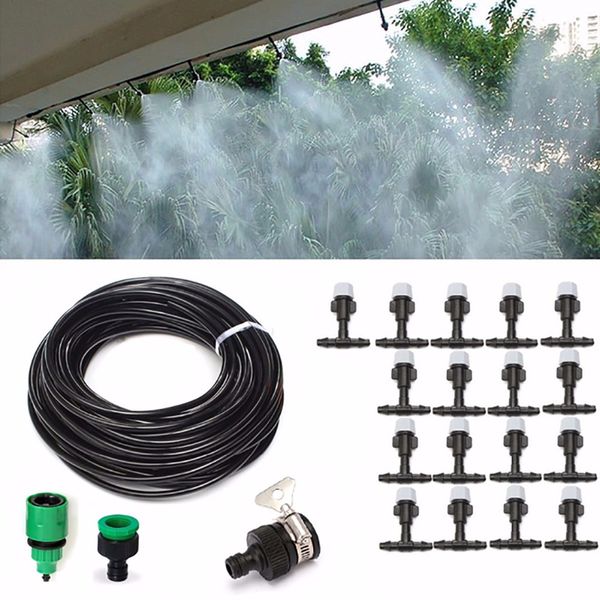 20m misting system kit for outdoor swimming pool cooling garden greenhouse irrigation with 20pcs nozzles for plant watering
20m misting system kit for outdoor swimming pool cooling garden greenhouse irrigation with 20pcs nozzles for plant watering