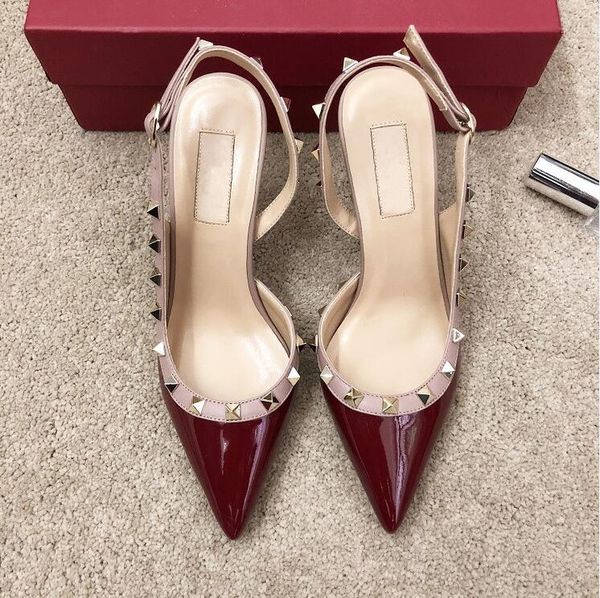 2020 fashion wedding lady women spikes burgundy patent leather poined toes high heeled heels stiletto shoes slingback pump
2020 fashion wedding lady women spikes burgundy patent leather poined toes high heeled heels stiletto shoes slingback pump