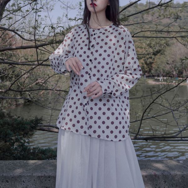 fairynatural 2020 весна лето новый dot o-образным вырезом полный рукав однобортные рубашки повседневные простые все-матч женские топы, White
fairynatural 2020 весна лето новый dot o-образным вырезом полный рукав однобортные рубашки повседневные простые все-матч женские топы, White