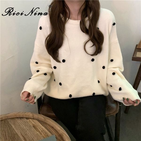 ricinina sweater women 2020 jumper long sleeve o-neck knit sweater pullover women oversied casual spring dot sweaters womens, White;black
ricinina sweater women 2020 jumper long sleeve o-neck knit sweater pullover women oversied casual spring dot sweaters womens, White;black