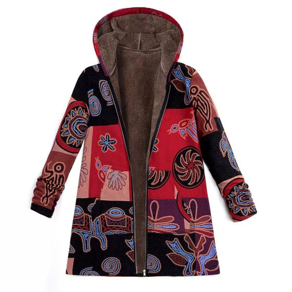 autumn coat women print thick coat casual velvet long sleeve hooded national style loose female outwear, Black;brown
autumn coat women print thick coat casual velvet long sleeve hooded national style loose female outwear, Black;brown