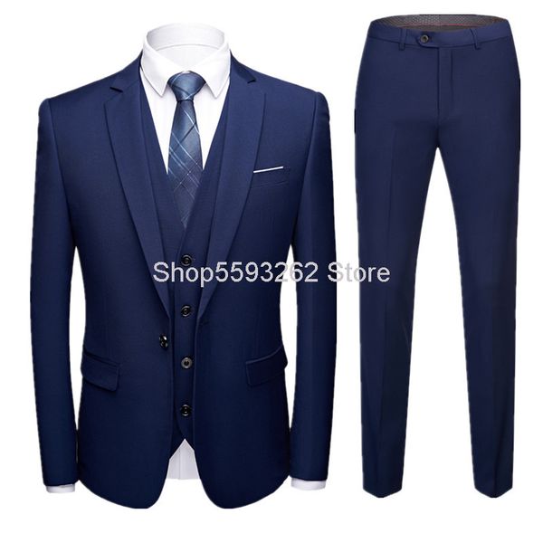 men's suits & blazers men groom suit three-piece set slim fit leisure work wear, White;black
men's suits & blazers men groom suit three-piece set slim fit leisure work wear, White;black