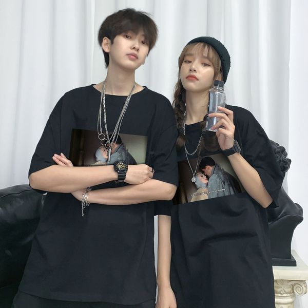 men's t-shirts 2021 korean version of the summer harajuku trend loose wild casual cotton large size picture couple t-shirt, White;black
men's t-shirts 2021 korean version of the summer harajuku trend loose wild casual cotton large size picture couple t-shirt, White;black
