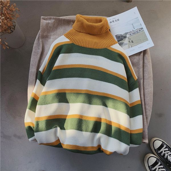winter turtleneck sweater men warm fashion contrast casual knit pullover man wild loose long sleeve sweater male clothes, White;black
winter turtleneck sweater men warm fashion contrast casual knit pullover man wild loose long sleeve sweater male clothes, White;black