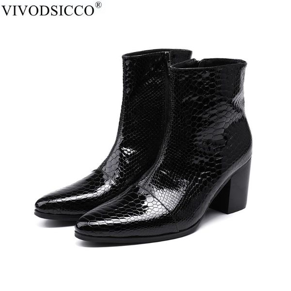 vivodsicco men snake pointed toe zipper heel high boots massage outdoor desert biker walking motorcycle rock boots, Black
vivodsicco men snake pointed toe zipper heel high boots massage outdoor desert biker walking motorcycle rock boots, Black