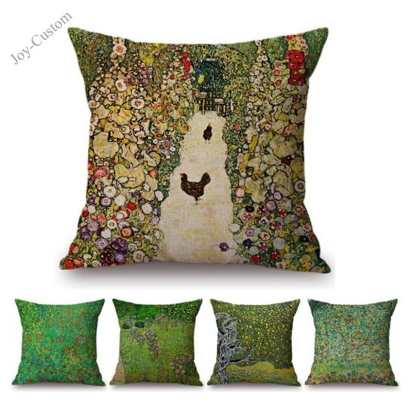 green farm scenery gustav klimt oil painting decoration art throw pillow for sofa pastoral tree flowers linen cushion cover case
green farm scenery gustav klimt oil painting decoration art throw pillow for sofa pastoral tree flowers linen cushion cover case