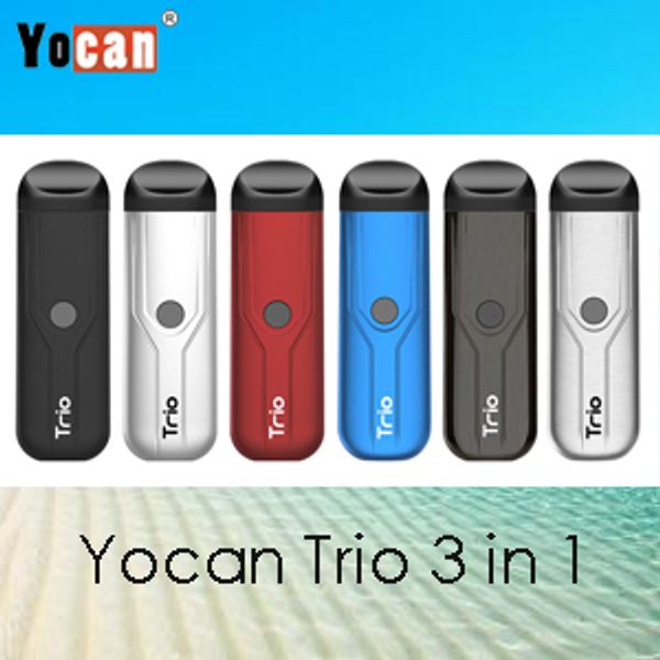 Authentic Yocan Trio 3in1 E Cigarette Pod Vape Pen Kit Vaporizer With Thick Oil Ejuice Wax Pod Cartridge Empty 500mAh VV Battery
Authentic Yocan Trio 3in1 E Cigarette Pod Vape Pen Kit Vaporizer With Thick Oil Ejuice Wax Pod Cartridge Empty 500mAh VV Battery