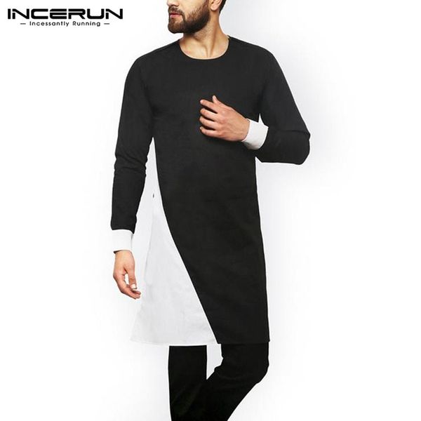 vintage men shirts patchwork long sleeve kurtas 2020 leisure o neck long mens muslim kaftan streetwear s-5xl incerun, White;black
vintage men shirts patchwork long sleeve kurtas 2020 leisure o neck long mens muslim kaftan streetwear s-5xl incerun, White;black