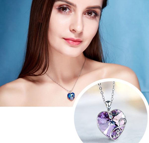 2019 new crystals heart pendants women necklaces crystal heart shaped fashion jewelry blue purple pendant necklaces, Silver
2019 new crystals heart pendants women necklaces crystal heart shaped fashion jewelry blue purple pendant necklaces, Silver