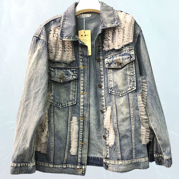 2019 spring autumn jacket women aging bud silk screen yarn stitching denim jacket loose washed retro casual jean outwear sl171, Black;brown
2019 spring autumn jacket women aging bud silk screen yarn stitching denim jacket loose washed retro casual jean outwear sl171, Black;brown