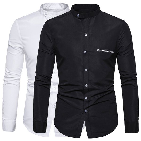 spring mens solid work рубашки crew neck однобортный мужской tshirts pure color карман homme одежда, White;black
spring mens solid work рубашки crew neck однобортный мужской tshirts pure color карман homme одежда, White;black