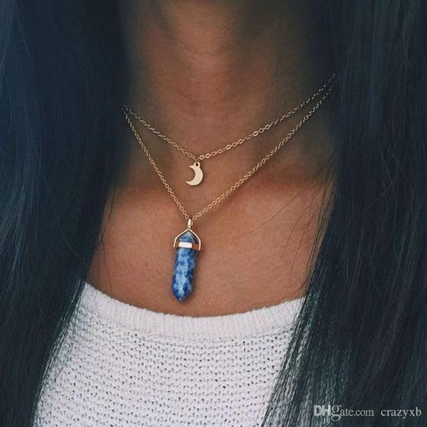 necklace fashion jewelry 1pcnatural stone moon choker necklace fashion gold color crystal pendant necklace for women, Silver
necklace fashion jewelry 1pcnatural stone moon choker necklace fashion gold color crystal pendant necklace for women, Silver