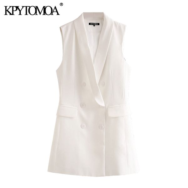 kpytomoa women 2020 fashion office wear double breasted waistcoat vintage v neck pockets female vest outerwear chic, Black;white
kpytomoa women 2020 fashion office wear double breasted waistcoat vintage v neck pockets female vest outerwear chic, Black;white