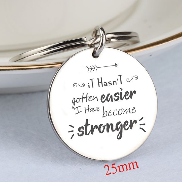 inspire keychain it hasn't gotten easier i have become stonger hand stamped jewelry survivor recovery gift, Silver
inspire keychain it hasn't gotten easier i have become stonger hand stamped jewelry survivor recovery gift, Silver