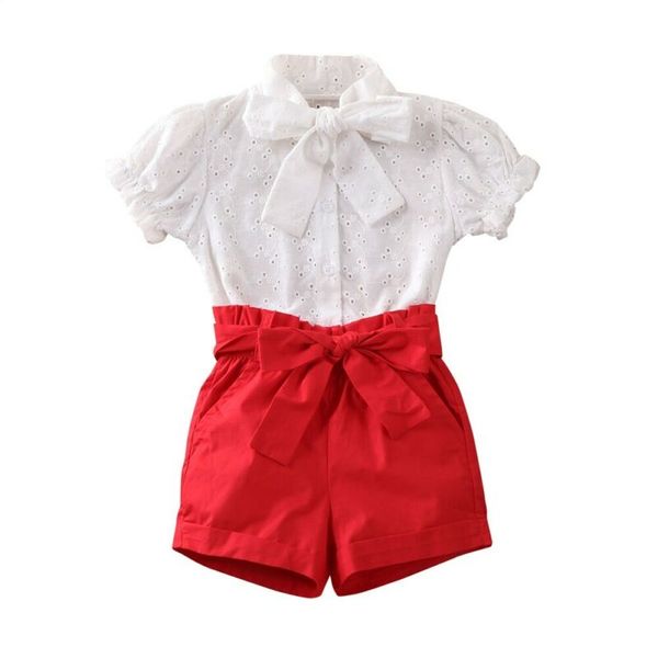 1-6years toddler kids baby girls bowknot shirt short pants summer outfit clothes, White
1-6years toddler kids baby girls bowknot shirt short pants summer outfit clothes, White