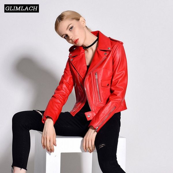 red genuine leather biker motorcycle jacket womens sheepskin coats 2019 winter fashion slim outerwear short real leather jackets, Black
red genuine leather biker motorcycle jacket womens sheepskin coats 2019 winter fashion slim outerwear short real leather jackets, Black