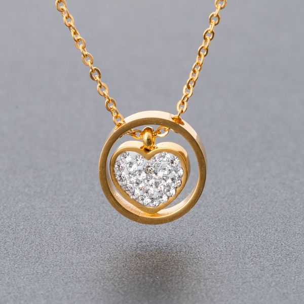 peach heart full of crystals stainless steel necklaces europe and america selling creative women's pendant, Silver
peach heart full of crystals stainless steel necklaces europe and america selling creative women's pendant, Silver