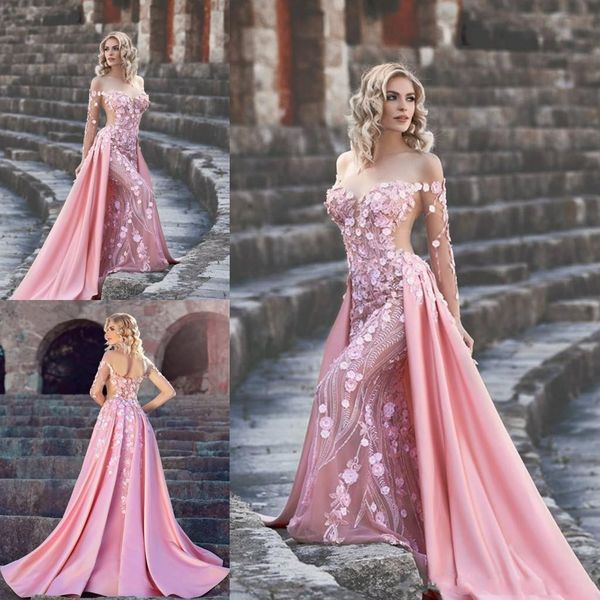 evening dresses pink mermaid 3d flowers dercation lace appliques detachable train bridal gowns illusion long sleeve dresses, Black;red
evening dresses pink mermaid 3d flowers dercation lace appliques detachable train bridal gowns illusion long sleeve dresses, Black;red