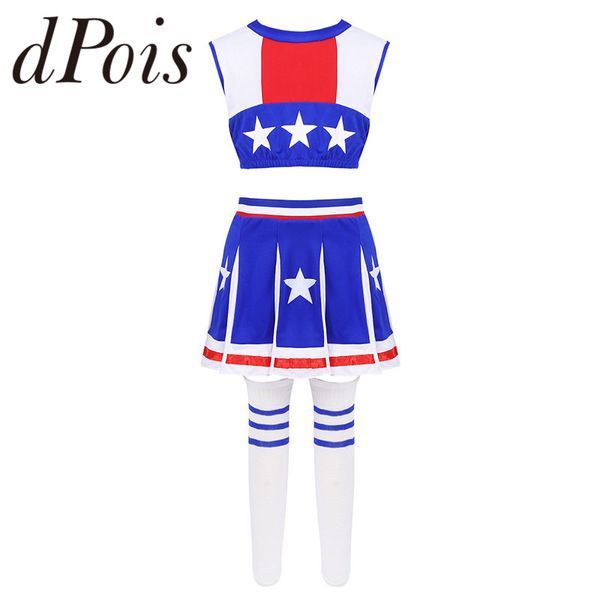 kids girls cheerleading uniforms cheerleader cosplay costume outfit sleeveless stars printed crop with mini skirt socks set
kids girls cheerleading uniforms cheerleader cosplay costume outfit sleeveless stars printed crop with mini skirt socks set