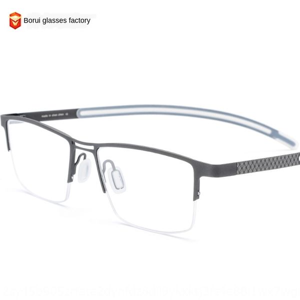 men's matte business half pure titanium frame simple b titanium ultra light glasses glasses frame, Silver
men's matte business half pure titanium frame simple b titanium ultra light glasses glasses frame, Silver