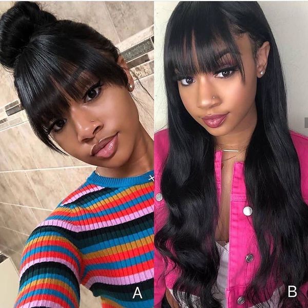 natural color body wave human hair wigs with bangs 180density natural wave lace front wigs bleach knots brazilian remy hair, Black;brown
natural color body wave human hair wigs with bangs 180density natural wave lace front wigs bleach knots brazilian remy hair, Black;brown