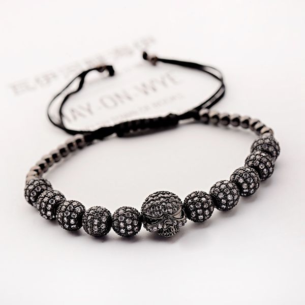 oiquei 2019 luxury jewelry white zircon skull&disco balls braided bracelet men handmade black cz copper beads charms bracelet
oiquei 2019 luxury jewelry white zircon skull&disco balls braided bracelet men handmade black cz copper beads charms bracelet