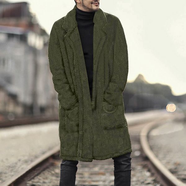 winter fashion men trench outerwear solid faux fleece long cardigan jacket furry double-sided coat tide plus size m-4xl, Black
winter fashion men trench outerwear solid faux fleece long cardigan jacket furry double-sided coat tide plus size m-4xl, Black