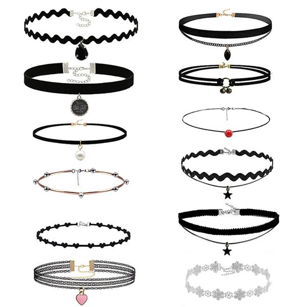 7pieces fashion design charm and elegant 12 pieces choker necklace set stretch velvet classic gothic tattoo lace choker #ba, Golden;silver
7pieces fashion design charm and elegant 12 pieces choker necklace set stretch velvet classic gothic tattoo lace choker #ba, Golden;silver