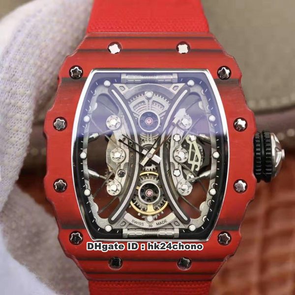 11 style watches 53-01 red tpt carbon fiber case autoamtic movement mens watch skeleton dial red fabric strap gents wristwatches, Slivery;brown
11 style watches 53-01 red tpt carbon fiber case autoamtic movement mens watch skeleton dial red fabric strap gents wristwatches, Slivery;brown