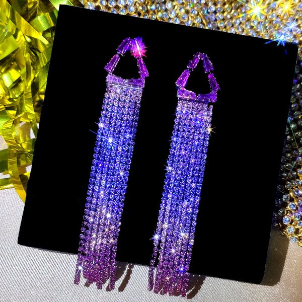 just feel gradient crystal long tassel earrings for women geometric colorful rhinestone wedding bridal dangle earrings jewelry, Silver
just feel gradient crystal long tassel earrings for women geometric colorful rhinestone wedding bridal dangle earrings jewelry, Silver