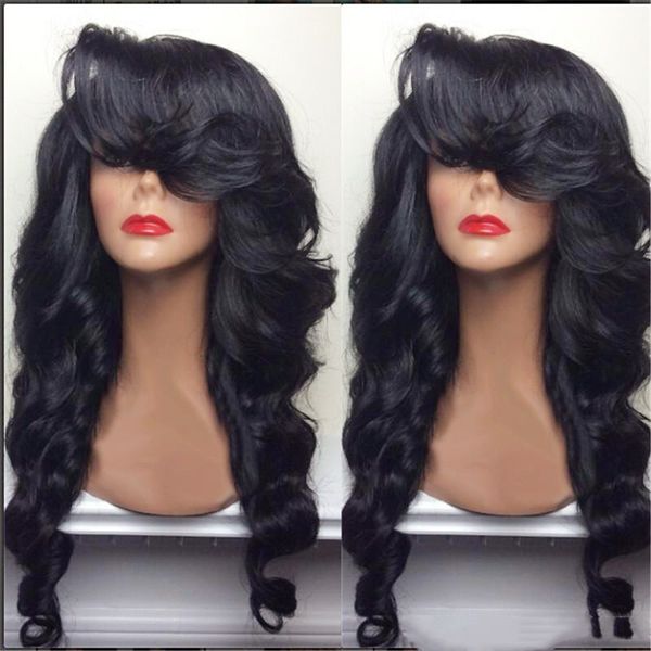 natural hairline 180 density black long body wave hair heat resistant fiber glueless synthetic lace front wigs with side bangs fo8019792
natural hairline 180 density black long body wave hair heat resistant fiber glueless synthetic lace front wigs with side bangs fo8019792
