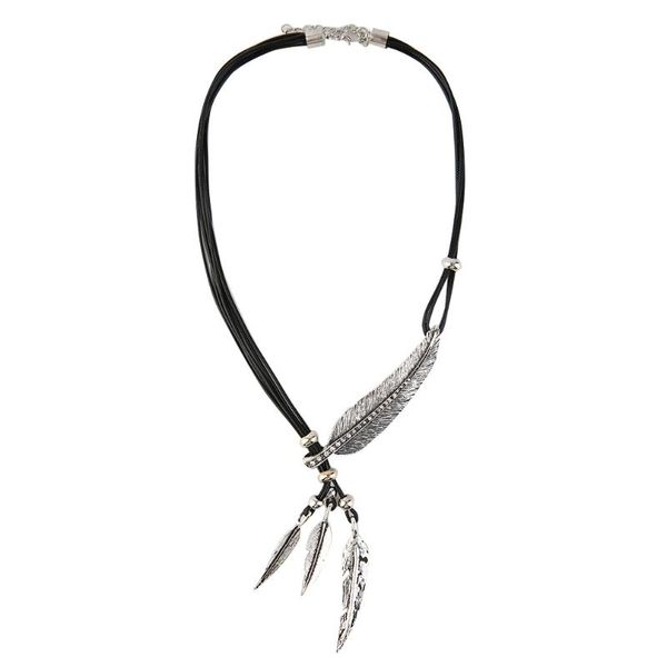 100% brand new fashion bronze rope chain bohemian style feather pattern pendant necklace quality, Silver
100% brand new fashion bronze rope chain bohemian style feather pattern pendant necklace quality, Silver