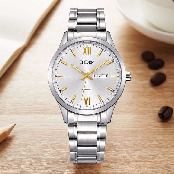 biden classic business casual watch men 's stainless steel quartz watches man fashion wristwatch relogio masculino-0032, Slivery;brown
biden classic business casual watch men 's stainless steel quartz watches man fashion wristwatch relogio masculino-0032, Slivery;brown