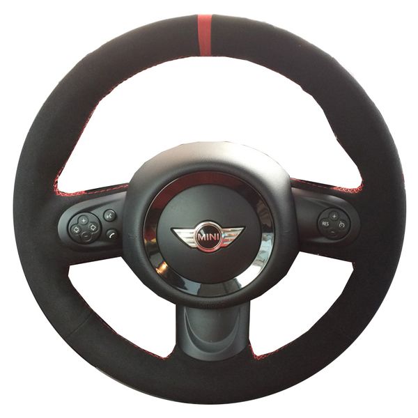 kunbaby car styling black suede leather car steering wheel cover red color marker on for mini coupe accessories
kunbaby car styling black suede leather car steering wheel cover red color marker on for mini coupe accessories