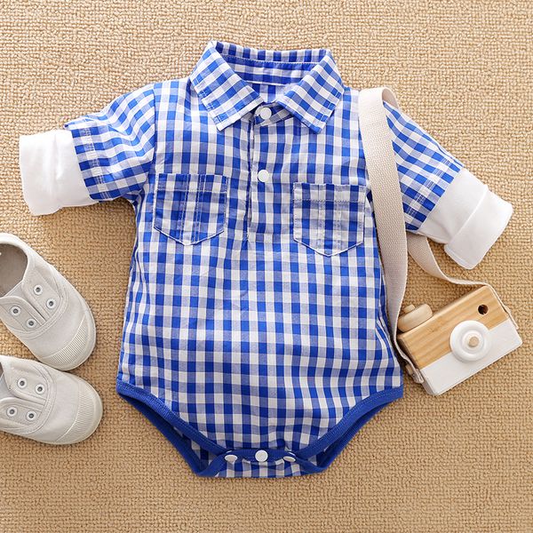 infant gentleman jumpsuit summer long-sleeved plaid small fresh home triangle romper wholesale, Blue
infant gentleman jumpsuit summer long-sleeved plaid small fresh home triangle romper wholesale, Blue