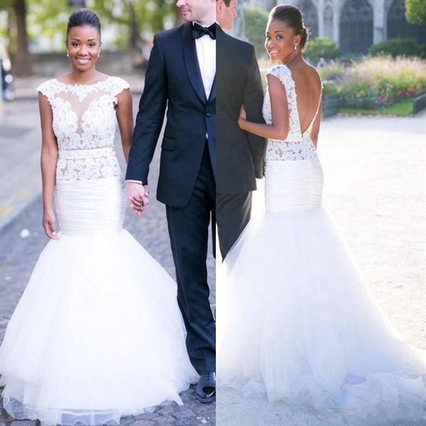 lace appliques mermaid wedding dresses 2020 backless women wedding gowns sweep train bride dress plus size, White
lace appliques mermaid wedding dresses 2020 backless women wedding gowns sweep train bride dress plus size, White