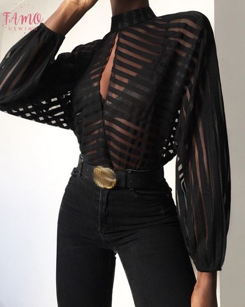 2020 new arrival women gauze mesh net blouse long sleeve ladies shirt black front hollow black striped blouse shirt, White
2020 new arrival women gauze mesh net blouse long sleeve ladies shirt black front hollow black striped blouse shirt, White