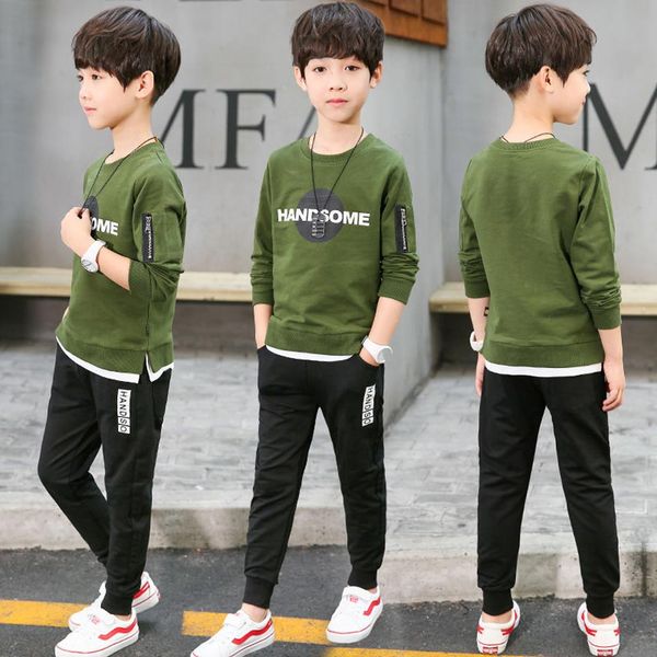 kids boys spring autumn sports leisure suit children stitching long sleeve shirt +pant two piece sport sets 4-12 ages clothes, White
kids boys spring autumn sports leisure suit children stitching long sleeve shirt +pant two piece sport sets 4-12 ages clothes, White