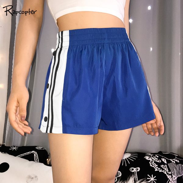 rapcopter patchwork bule white high waist summer women loose shorts side button split femme fashion fitness casual short pants, White;black
rapcopter patchwork bule white high waist summer women loose shorts side button split femme fashion fitness casual short pants, White;black