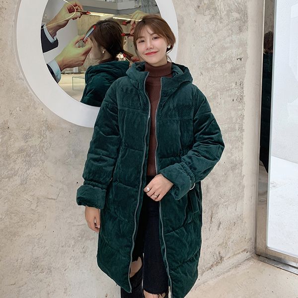 2019 new women's corduroy jacket long thick warm parka hooded coat special zipper design autumn outwear coats, Black
2019 new women's corduroy jacket long thick warm parka hooded coat special zipper design autumn outwear coats, Black