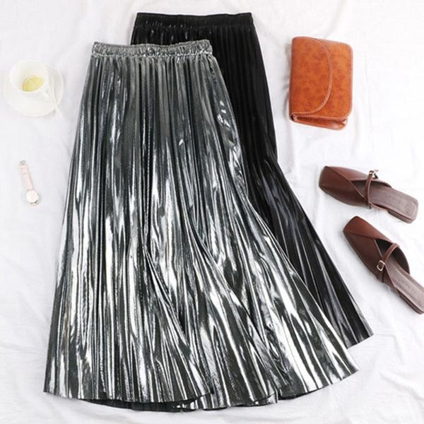 skirts 2021 autumn women pleated skirt elegant high waist long ladies silver gold metallic shiny ankle-length maxi, Black
skirts 2021 autumn women pleated skirt elegant high waist long ladies silver gold metallic shiny ankle-length maxi, Black